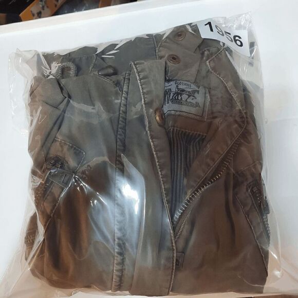 Levi's Jacket Women Small Green Solid Distress Military Utility Drawstring Waist - Picture 16 of 16